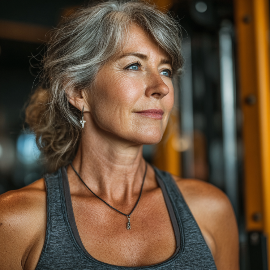 Група літніх людей займається фітнесом